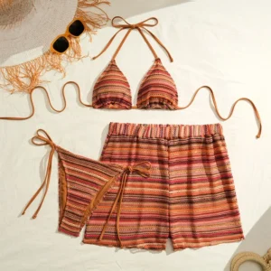 Monica Striped Beach 3 Pc Set